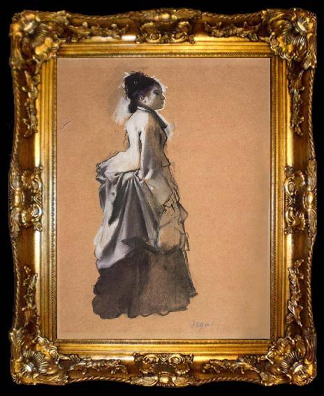 framed  Edgar Degas Young Woman Street Costume, ta009-2